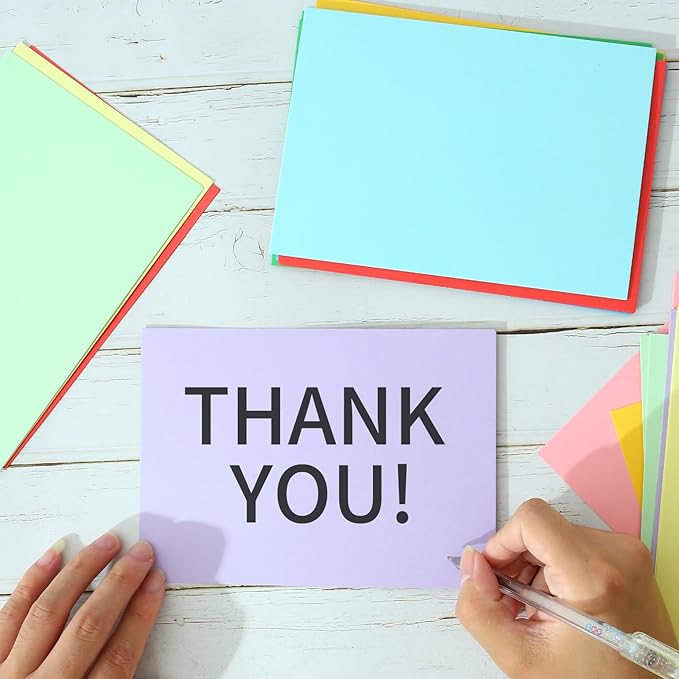 50 Packs Color Cardstock Paper Blank Colored 5x7 Cards, 250 GSM Thick Paper, for DIY Crafting, Greeting Cards Making, Invitations, making Postcards