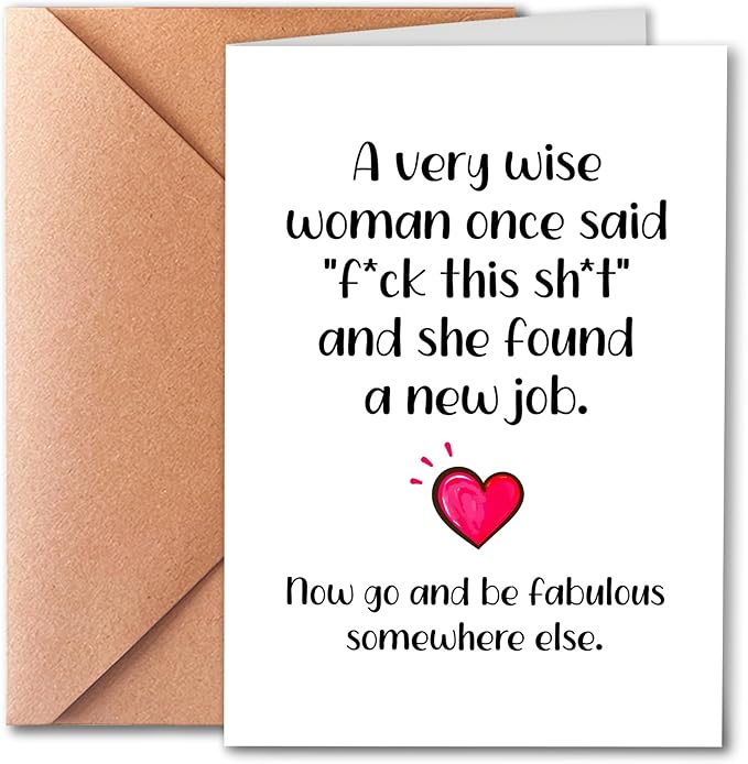 Interesting New Job, Congratulations Card for Bestie, Farewell Card for Colleagues, Friend, Him and Her, Perfect Resignation Gift for Work Friend