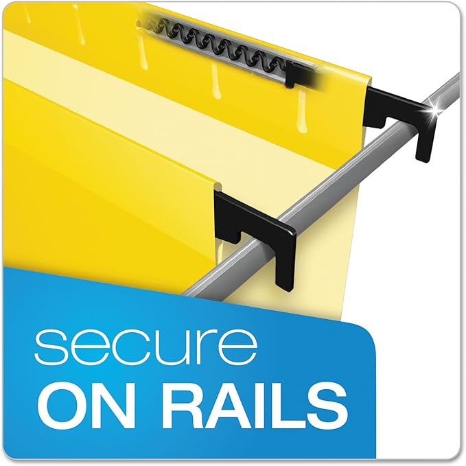 Pendaflex SureHook Reinforced Hanging Folders, Letter Size, Yellow, 20 per Box (6152 1/5 YEL)