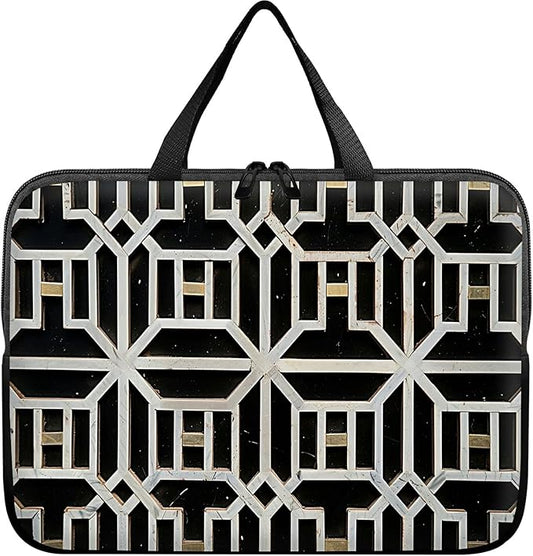 Laptop Sleeve Case Bag 13 inch, Vintage Geometrics Slim Carrying Case Durable Handbag Travel Laptop Bag for 13 inch MacBook Air M3/M2/Pro M2/ 13" iPad Pro/Air M4/M2 2024
