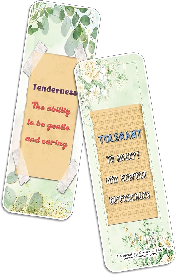 Creanoso Emotional Inner Strength Bookmarks (10-Sets x 6 Cards) – Daily Inspirational Card Set – Interesting Book Page Clippers – Great Rewards for Adults and Professionals