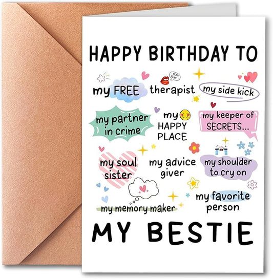 Funny Birthday Card for Sisters, Bestie, Friendship Cards, Best Friend Birthday Card, Niece Birthday Cards