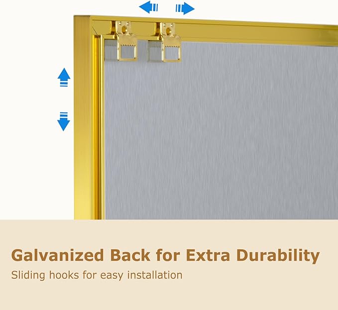 Magnetic Whiteboard, 36"x24" Gold Aluminum Frame Dry Erase White Board for Wall, Large Wipe Board with 6 Magnets, 4 Markers & 1 Eraser for Home and Office