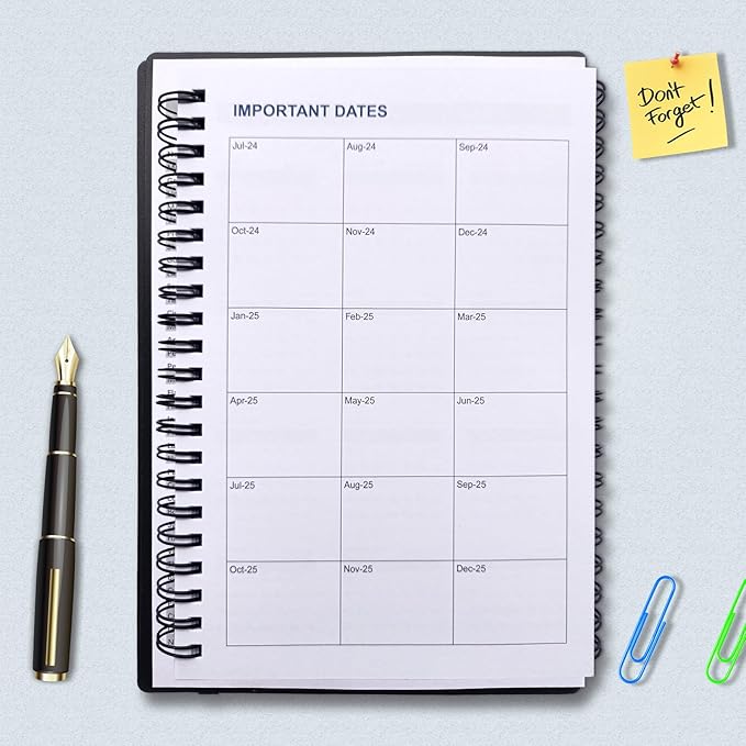 Cheneyboo 2025 Planner - January 2025- June 2026, Monthly Weekly Daily Planner 2025-2026, 18 Month Planner, 7.5"x10.2", Big Size Planner, Black