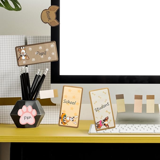 B1ykin Sticky Notes Set - Cartoon Theme Cute Self-Stick Notes Pad Teacher Appreciation Gifts， Self-Adhesive Writing Memo Pages Sticky to Do Notepad for Kids Employee School Office (Chihuahua)