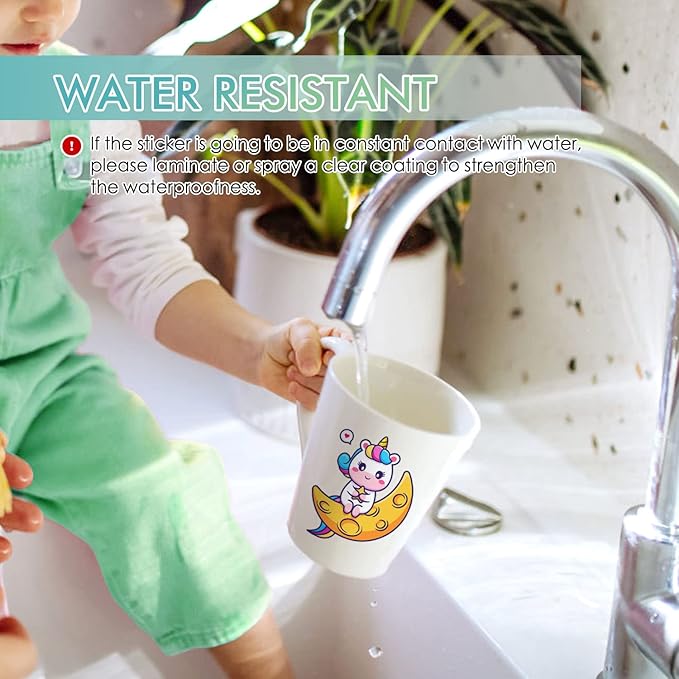 Koala Printable Vinyl Sticker Paper for Inkjet Printer - 100 Sheets Sticker Printer Paper Matte White, Waterproof Sticker Paper 8.5x11 Inch, Work with Cutting Machine