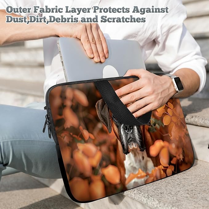Laptop Sleeve Case Bag 13 inch, Dog Autumn Slim Carrying Case Durable Handbag Travel Laptop Bag for 13 inch MacBook Air M3/M2/Pro M2/ 13" iPad Pro/Air M4/M2 2024