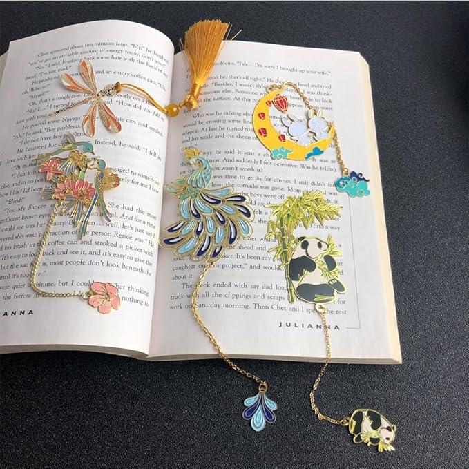 Bookmarks for Book Lovers Book Marks for Reading Women Birthday Graduation Christmas Gifts for Her Cute Metal Bookmark Book Markers Stocking Stuffers for Teens (Dragonfly)