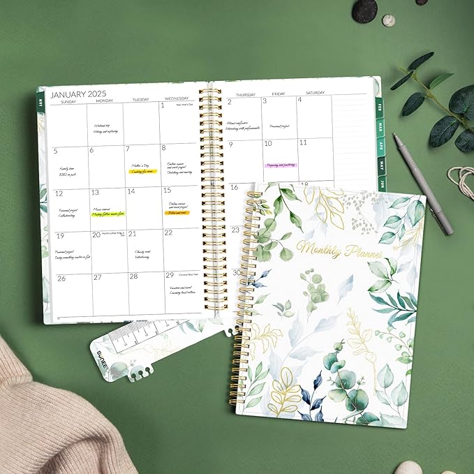 SUNEE 2025-2026 Monthly Planner - 24 Months (Jan 2025 - Dec 2026) Monthly Planner - 7"x10" Monthly Spreads & Yearly Planner, Eucalyptus