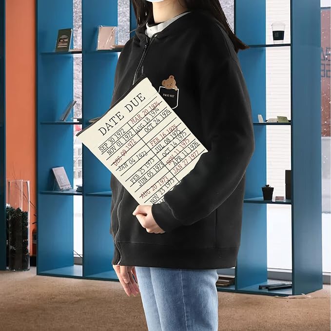 Library Book Date Due Book Sleeve Gift Book Bag Gift for Book Lover Librarian Gift Bookish Gift (Date Due)