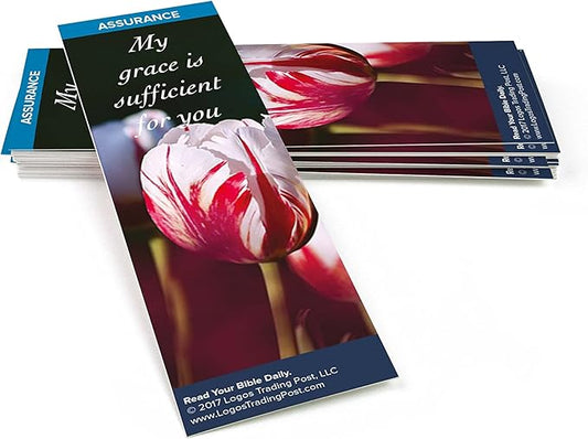 Christian Bookmark with Bible Verse, Pack of 25, Assurance Themed, My Grace is Sufficient for You, 2 Corinthians 12:9
