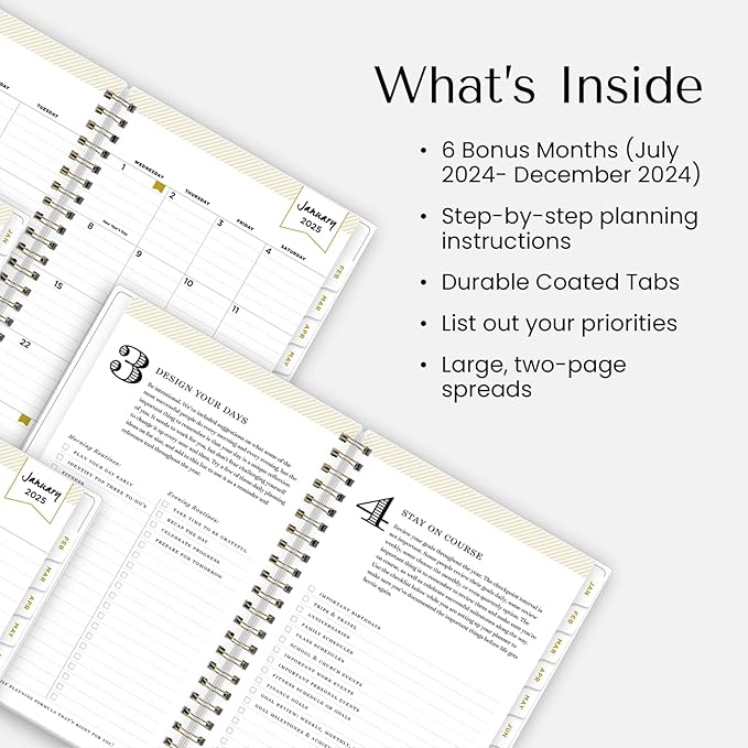 Blue Sky Day Designer 2025 Weekly and Monthly Planner Calendar, January 2025 - December 2025, 8.5" x 11", Flexible Frosted Cover, Wirebound, Storage Pocket, Tile