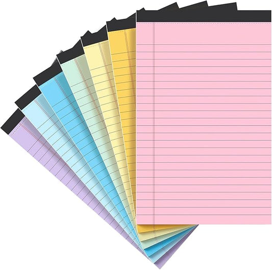 VITEVER Note Pads 5x8,[7 Pack] Colorful Narrow Ruled Legal Pads,Micro Writing Pads Perforated Lined Note Paper for Study,Office,To-Do Lists,30 Sheet/notepad, Multicolor