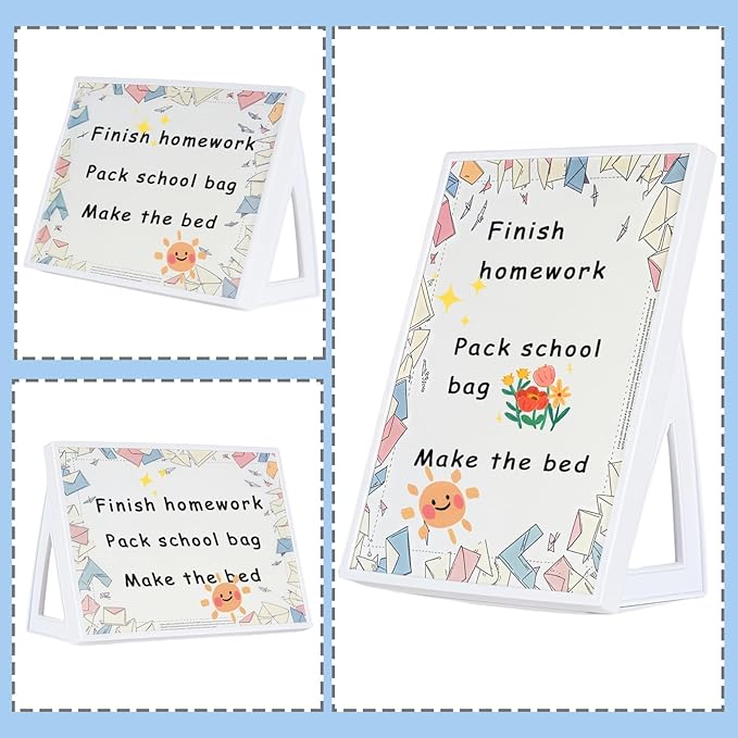 Desktop Whiteboard with Pre-Set Designs, Small White Board Dry Erase for Desk, Mini Dry Erase Board 8.5" x 6", Compact Desktop Whiteboard for Kids(Mail)