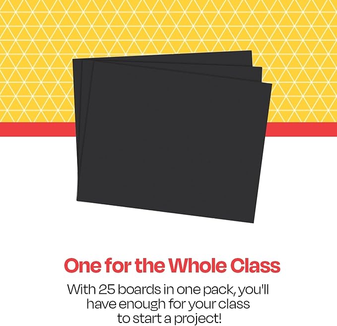School Smart Railroad Board, 22 x 28 Inches, 6-Ply, Black, Pack of 25