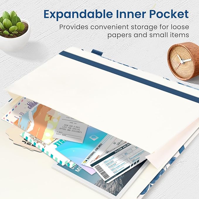 Lined Journal Notebook for Women & Men, Hardcover Leather Journal for writing, A5 College Ruled Notebook for Work & Note Taking, Perfect for Office School Home Supplies, 160 Pages, Watercolor Petal