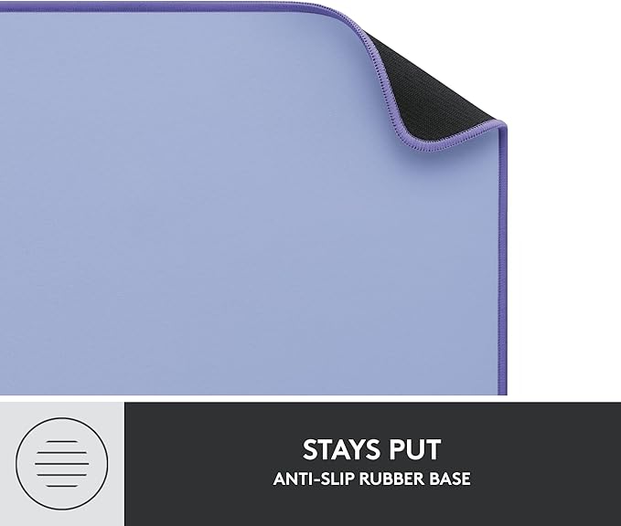 Logitech Desk Mat - Studio Series, Multifunctional Large Desk Pad, Extended Mouse Mat, Office Desk Protector with Anti-Slip Base, Spill-Resistant Durable Design, in Lilac