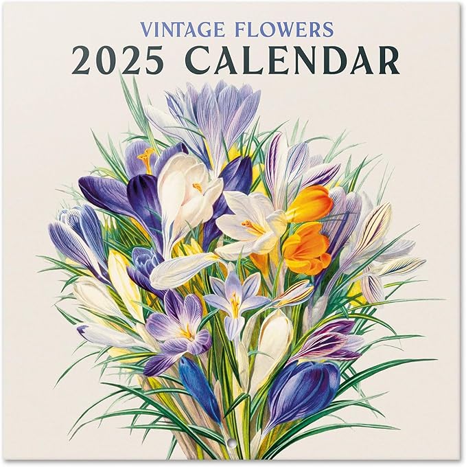 Botanical Wall Calendar 2025 12" x 12" FSC® Plastic Free - Starts Week On Sunday | Square Wall Calendar | Family Planner Calendar 2025 | Flowers Calendar 2025