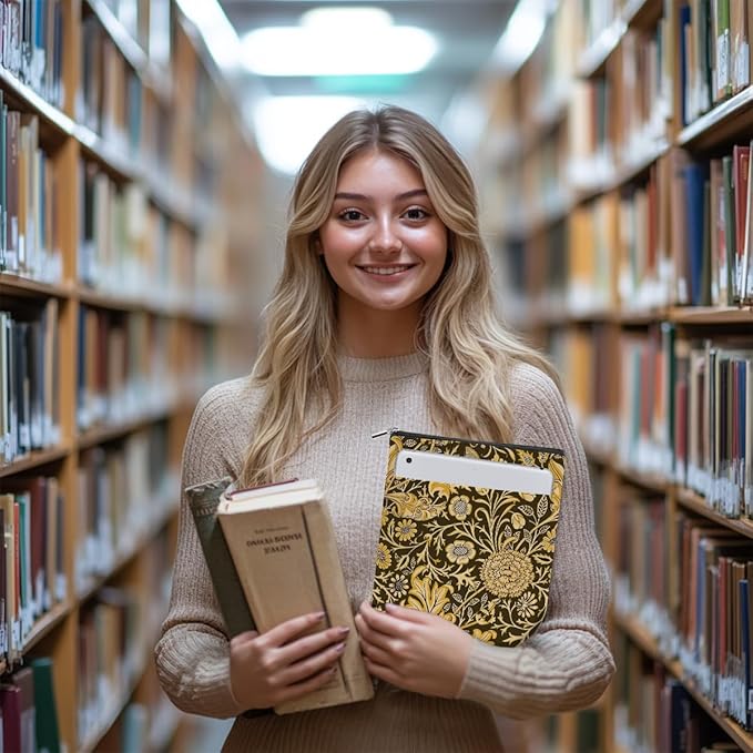 Vintage Flower Book Sleeve Book Lovers Gifts Autumn Style Waterproof Book Cover Book Accessories Book Covers for Paperbacks Book Pouch Book Protector with Front Pocket for Women Girls Readers Mentor