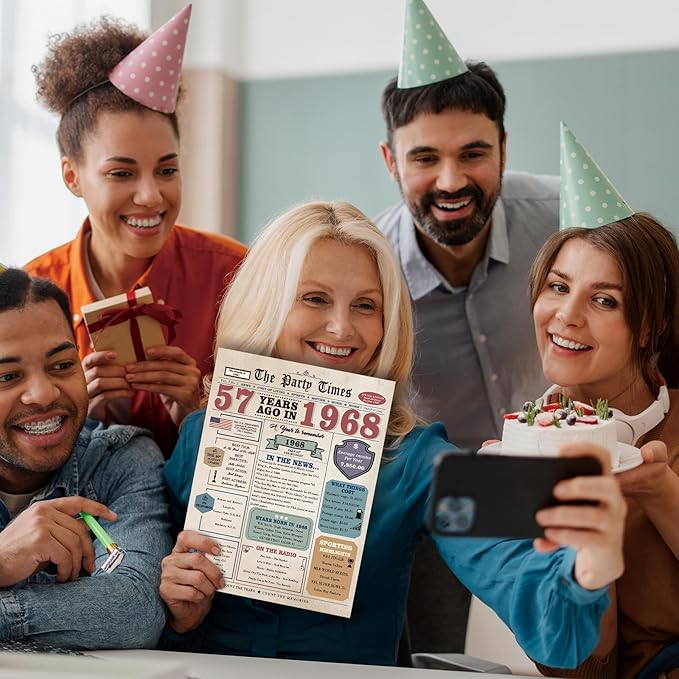 57th Birthday Card, 57th Birthday Gifts for Him Her, 57th Birthday Decorations for Men Women