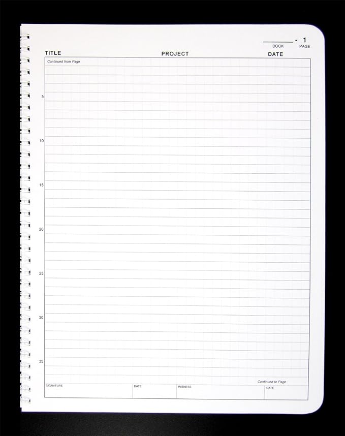 BookFactory Student Lab Notebook (Scientific Grid Format) - Standard No Carbon Copies 8.5" x 11", 50 Pages [Wire-O Bound] (LAB-050-WTG)
