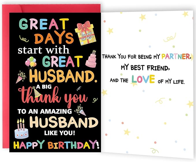 Funny Birthday Card Gift for Husband, Heartfelt Husband Birthday Card Gift From Wife, Happy Birthday Ideas for Husbands