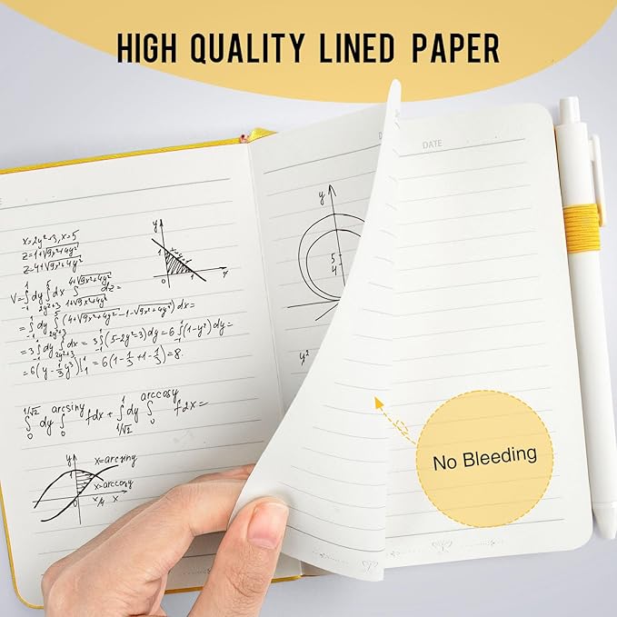 Pocket Small Notebook Journals, 16 Pack ( Lemon Yellow) Mini Notebook 3.7x5.7 Journaling Notebooks for Women Men, Hardcover Lined Note Pads with Pens for Work, Business, Travel Journal, Office Supplies