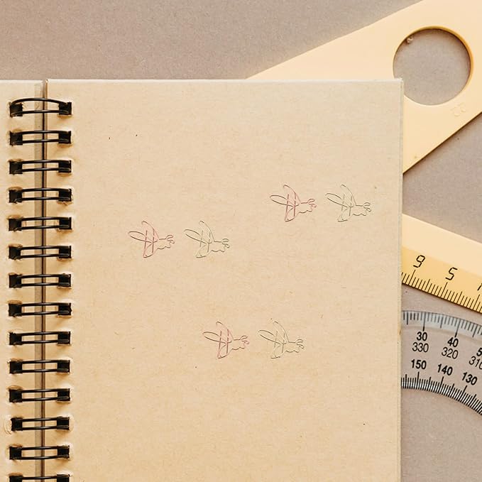 NUOBESTY Decorative File Folders 20pcs Cute Paper Clips Metal Bee Shape Journaling Paper Clamp Binder Clips Scrapbooking Bookmarks for Office Supplies Wedding Invitations Crafts 3.7cm