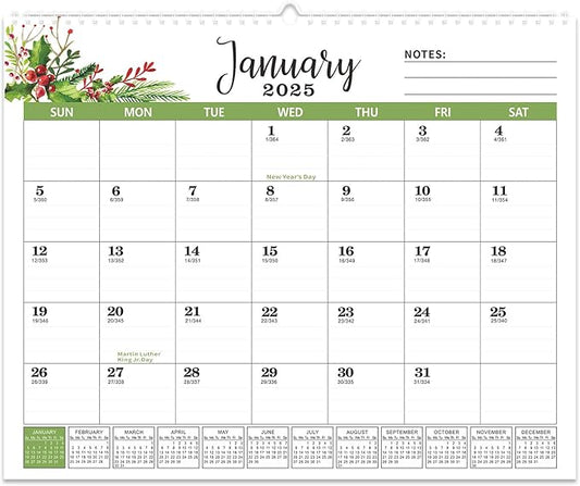 2025 Wall Calendar, 18 Months Calendar, Jan. 2025 - June 2026, 14.6'' x 11.8'', Desk Calendar 2025 with Large Blocks, Ideal 2025 Calendar for Home, Office, Classroom, or Business Planning