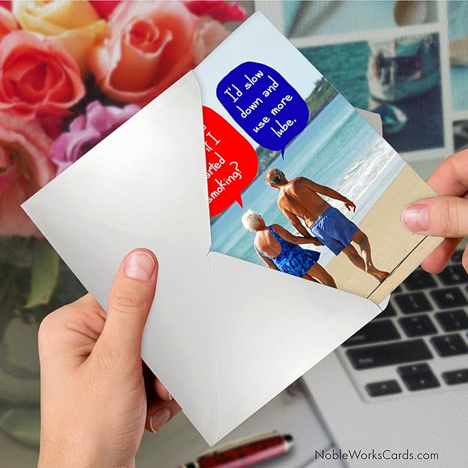 NobleWorks Started Smoking - Anniversary Greeting Card with Envelope (4.63 x 6.75 Inch) - C9583ANG