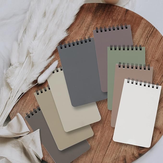 ZICOTO Aesthetic Pocket Notebooks Set Of 8 - Small 3x5 Spiral Notepads With Lined Pages - The Perfect Little Mini Note Pads to Stay Organized and Boost Productivity at Work or School