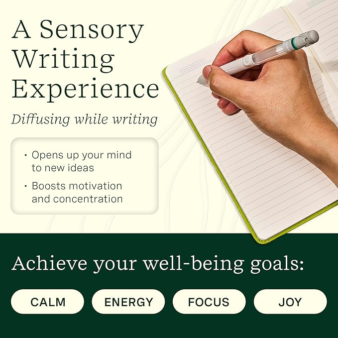 Lifelines Pen Diffuser Set, 2-Pack (Crisp Mountain Air & Walk in The Woods) - 1mm Black Ballpoint Pens with Scented Essential Oil Blends – Aromatherapy Diffuser & Sensory Immersion Diffuse Aroma