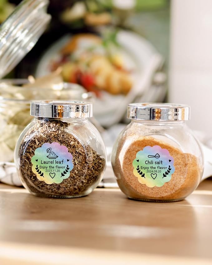 Phomemo 2” Wavy Circle Thermal Label, Self-Adhesive Direct Sticker Labels, Thermal Printer Label for Logo Design, Name Tag, Thanks Card, Address, QR Code, 500 Labels/Roll, Gradient