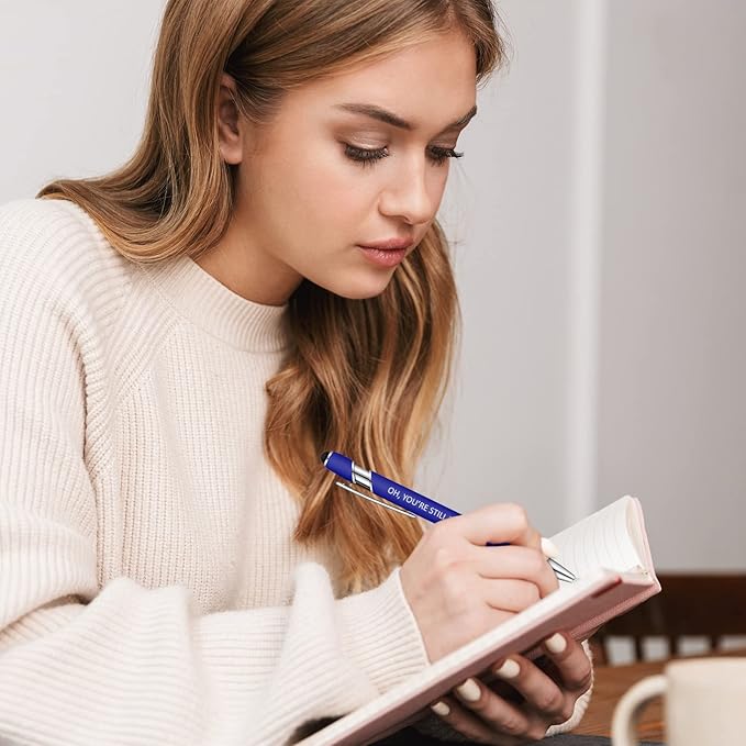 Eersida 40 Pcs Snarky Office Pens Funny Insulting Pens Arcastic Negative Quotes Ballpoint Macaron Touch Stylus for Office, Black Ink