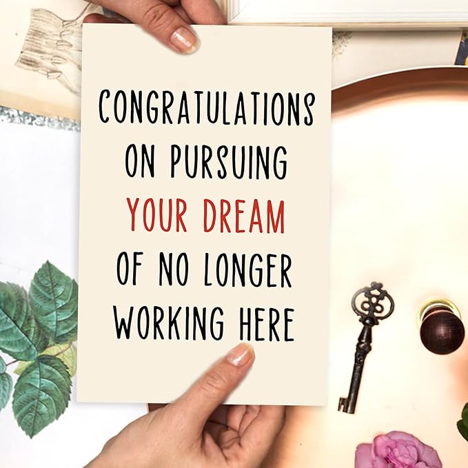 Asmallgf Funny Retirement Card Gifts for Boss Coworker, Humor Leaving Farewell Card for Women Men, Goodbye Gifts, Resignation Card