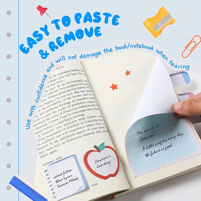 Sticky Notes Set Blackboard Self-Stick Note Pads Teacher Appreciation Gift Writing Memo Pads School Office Supplies