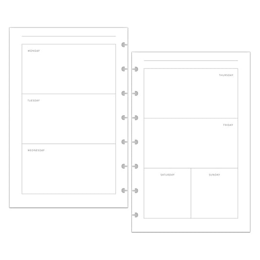 BetterNote Horizontal Undated Calendar Refill Pages for Disc Notebook, fits The Happy Planner, Discbound Levenger Circa, Staples Arc, TUL (Classic- 12 months, 7-Disc, 4.6”x7”)