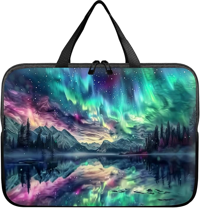 Laptop Sleeve Case Bag 15 inch, Aurora Landscape Slim Carrying Case Durable Handbag Travel Laptop Bag for 15 inch MacBook Air M3/M2/15 Pro/Surface Laptop 7/6/5/4/3/ Dell XPS 15 Plus