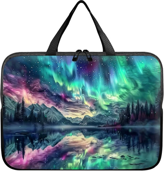 Laptop Sleeve Case Bag 15 inch, Aurora Landscape Slim Carrying Case Durable Handbag Travel Laptop Bag for 15 inch MacBook Air M3/M2/15 Pro/Surface Laptop 7/6/5/4/3/ Dell XPS 15 Plus