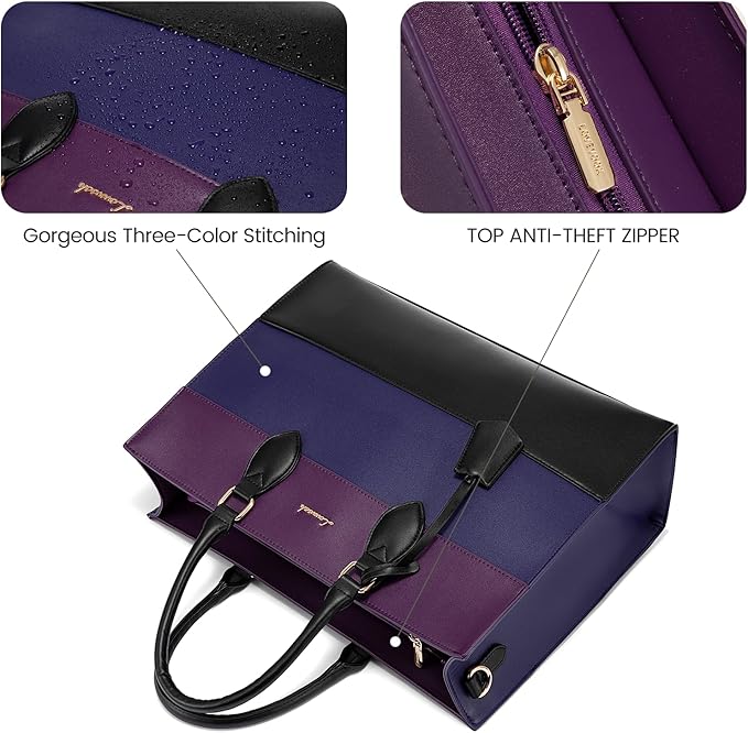 LOVEVOOK Laptop Tote Bag for Women, Work Totes Business Office Computer Briefcase with Clutch Purse