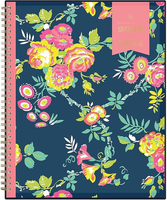 Blue Sky Day Designer for 2023-2024 Academic Year Weekly and Monthly Planner, 8.5' x 11', Flexible Cover, Wirebound, Peyton Navy (107924-A24)