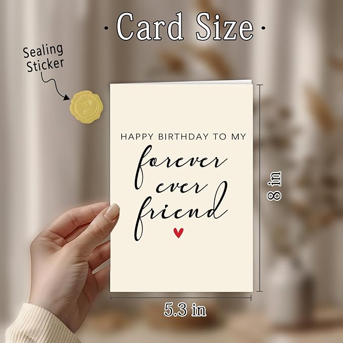Funny Birthday Cards for Women Female, Best Friend Birthday Gifts for Her, Bday Gifts for BFF Sister Bestie-To My Forever Friend