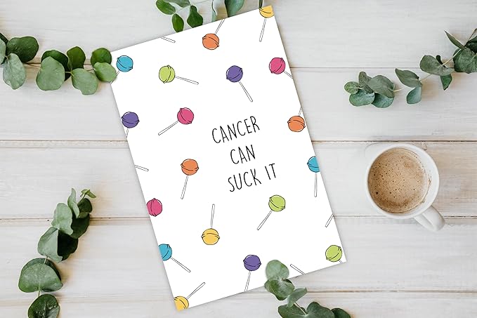 Cute Cancer Support Card, Funny Cancer Get Well Greeting Card, Cancer Fighter Encouragement Gift for Friend Her Bestie