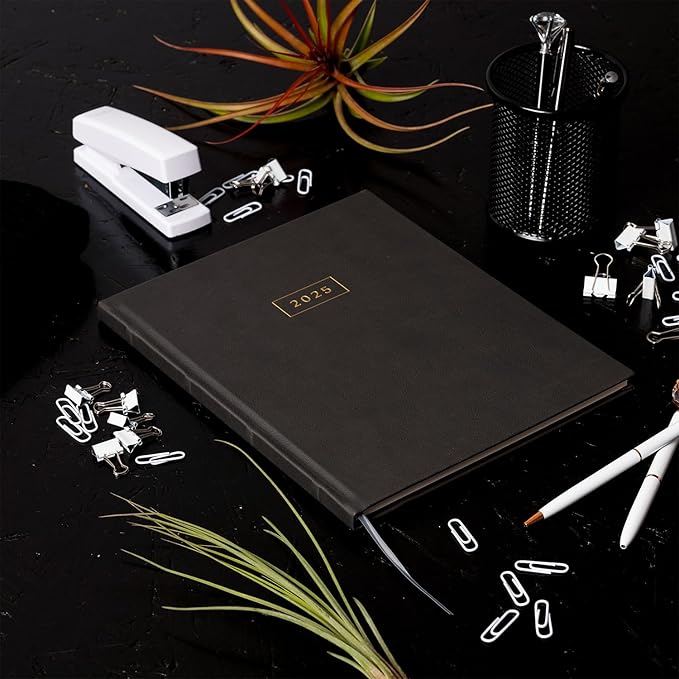 Eccolo 2025 Large Agenda Planner, 12 Month, Yearly, Monthly & Weekly Pages, Habit & Gratitude Tracker (Hardcover - 8 x 10")