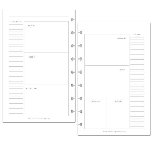 BetterNote Horizontal Undated Calendar Refill Pages for Disc Notebook, fits The Happy Planner, Discbound Levenger Circa, Staples Arc, TUL (Classic- 6 months, 8-Disc, 5.5"x8.5")