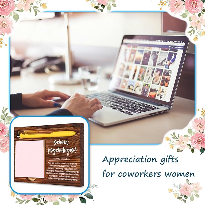 School Psychologist Gifts for Women, School Psychologist Office Sign, Thank You Gifts for School Psychologist, Funny Desk for Women Office,School Psych Gift Desk Retro Note Pad Holder VN336
