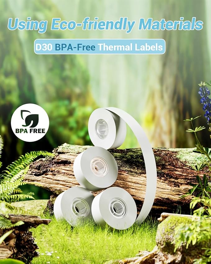 Phomemo Labels-D30 Adhesive Thermal White Label Paper 1/2" X 1 1/2" (12mm X 40mm) 160 Labels/Roll, Black on White, 3 Roll, for Home,Kitchen,School,Office,Gift,Organization