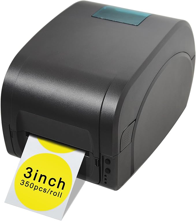 Hybsk 3 inch Circle Color Direct Thermal Stickers Shipping Labels for Barcodes,Name Tag,DIY Logo Design,QR Code,Inventory– Compatible with Zebra,Rollo,Munbyn,and More-350 pcs (3 inch,Yellow)