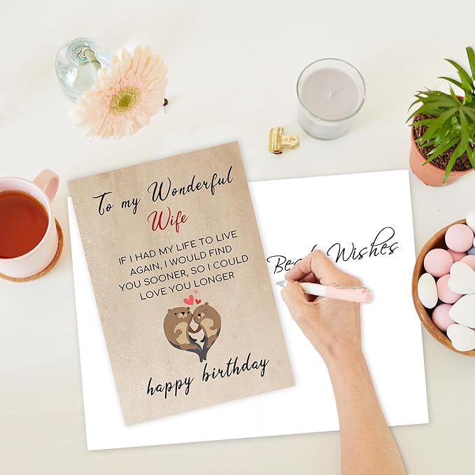 Romantic Wife Birthday Card, Sweet Birthday Card for Wife, Funny Birthday Gifts for Wife, Lovely Wife Birthday Card from Husband