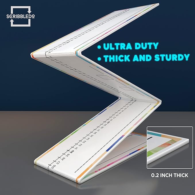 SCRIBBLEDO 0-100 Dry Erase Number Line Board for Students Double Sided 4 Feet with a Red & Black Dry Erase Marker Featuring 0-100 Number Line on One Side and Blank Line on The Reverse